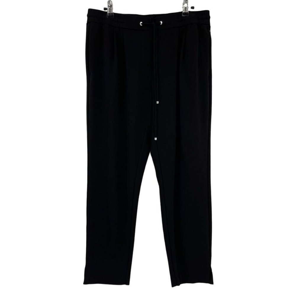 NWOT Laundry Shelli Segal Womens Medium Black Joggers Pants High Rise Pull On